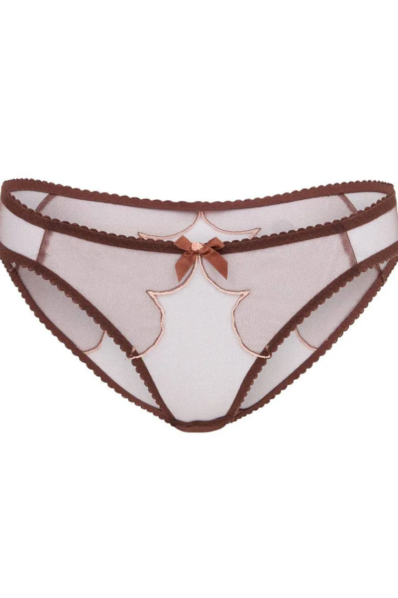 Sheer Lingerie | Briefs>Agent Provocateur Lorna Brief in Chestnut
