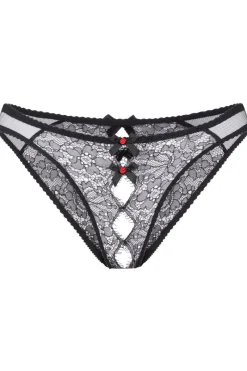 Crotchless Lingerie | Sheer Lingerie>Agent Provocateur Lorna Lace Ouvert Black