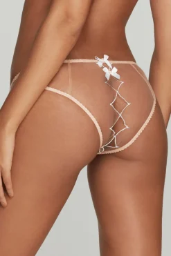 Crotchless Lingerie | Sheer Lingerie>Agent Provocateur Lorna Ouvert in Sand