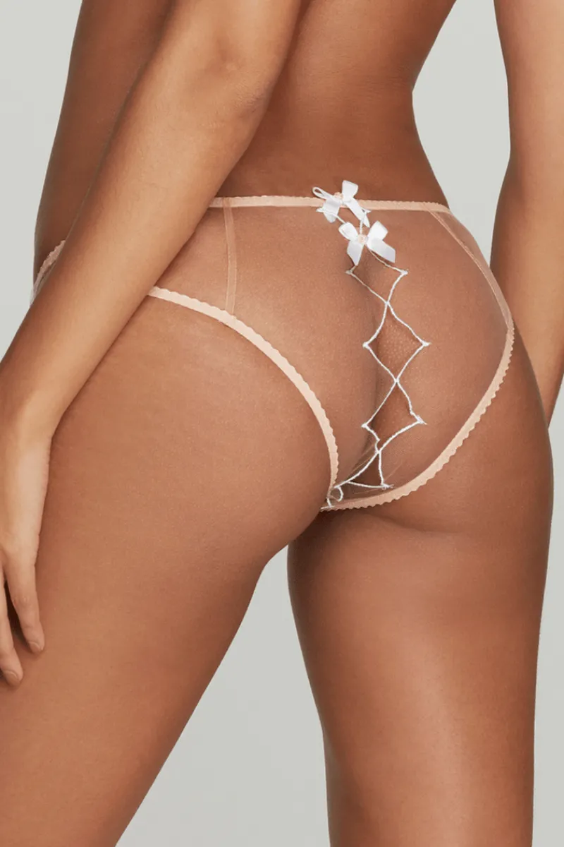 Crotchless Lingerie | Sheer Lingerie>Agent Provocateur Lorna Ouvert in Sand