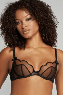 Sheer Lingerie | Plunge Bras>Agent Provocateur Lorna Party Plunge Bra Black