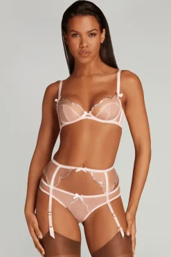 Sheer Lingerie | Suspender Belts>Agent Provocateur Lorna Party Suspender Pink