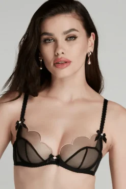 Sheer Lingerie | Plunge Bras>Agent Provocateur Lorna Plunge Bra in Black