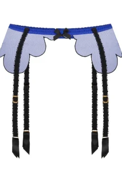 Sheer Lingerie | Suspender Belts>Agent Provocateur Lorna Suspender, Size 3 (UK 10) Blue/Black