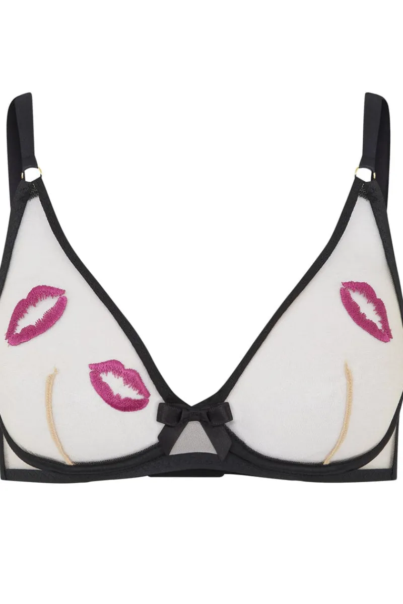 Triangle Bras | Plunge Bras>Agent Provocateur Lotie High Apex Bra Black/Pink/Sand