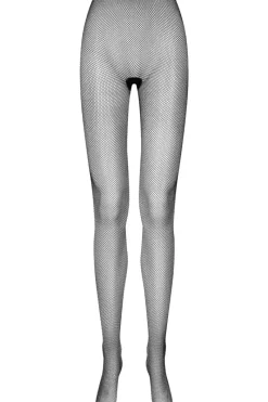 Black Tights | Sexy Lingerie>Maison Close Lurex Fishnet Tights 25 Denier Black/Silver