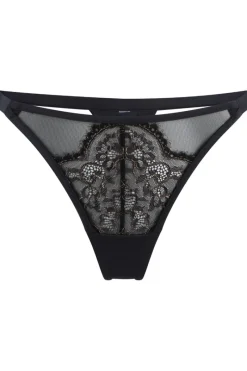 £30 And Under | Sheer Lingerie>Lingadore Lurex Lace & Mesh Mini Thong Black/Gold