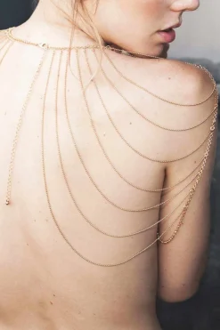 Pleasure>Bijoux Indiscrets Magnifique Shoulders and Back Chain in Gold