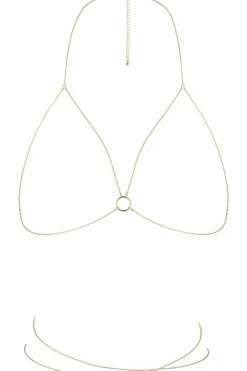 Pleasure>Bijoux Indiscrets Magnifique Wrap Bra Chain Gold