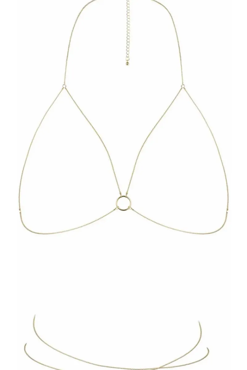 Pleasure>Bijoux Indiscrets Magnifique Wrap Bra Chain Gold