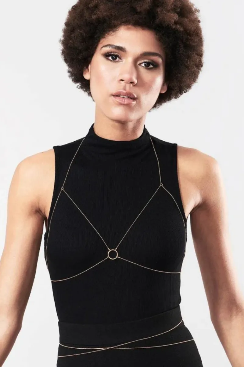 Pleasure>Bijoux Indiscrets Magnifique Wrap Bra Chain Gold