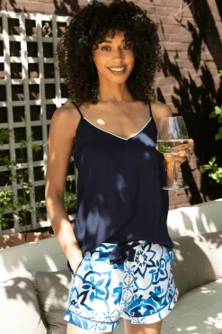 Pyjama Pants & Shorts | £30 And Under>Cyberjammies Marie Tile Print Shorts, Size UK 8 Multi