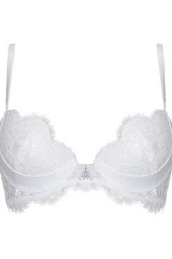 Bridal & Honeymoon Lingerie | Push Up Bras>Prelude Marlene Push Up Bra with Swarovski Crystals in White