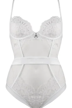 Bridal & Honeymoon Lingerie | Bodysuits & Playsuits>Prelude Marlene Underwired Brazilian Body White