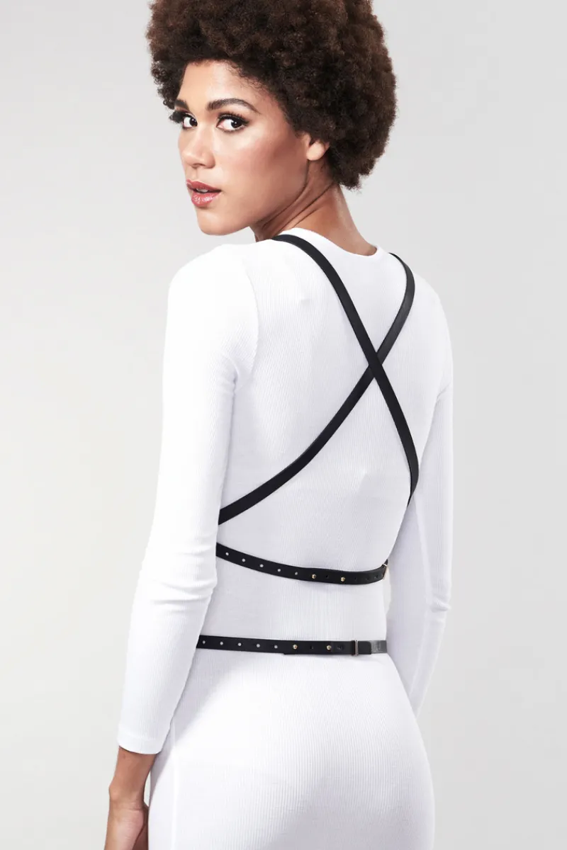 Pleasure>Bijoux Indiscrets Maze Vegan Leather Wrap Harness Black