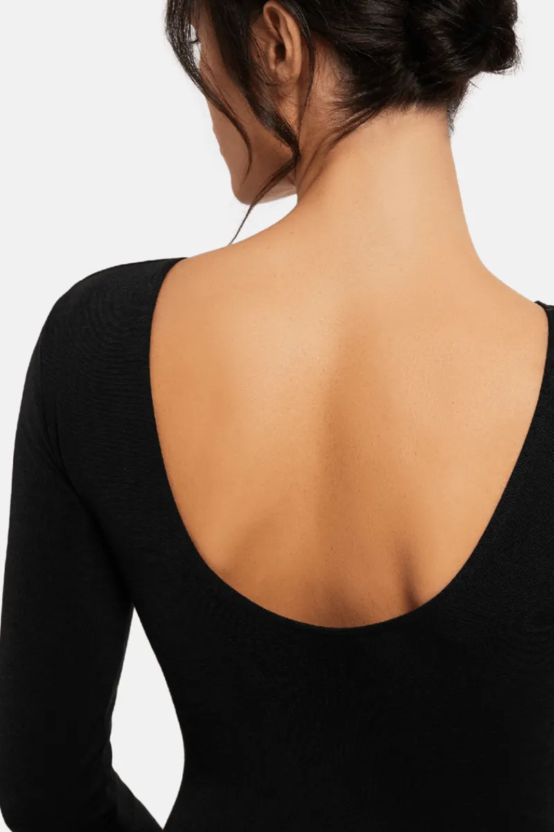 Bodysuits & Playsuits>Wolford Memphis Long Sleeve Thong Body Black