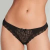 Sheer Lingerie | Thongs & G-strings>Agent Provocateur Mercy Lace Thong, Size 4 (UK 12) Black