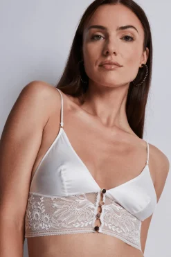 Silk Nightwear | Pyjama Tops>Aubade Midnight Whisper Silk Bralette Opale
