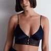 Silk Nightwear | Pyjama Tops>Aubade Midnight Whisper Silk Bralette Evening Blue