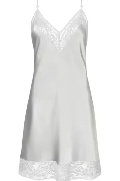Silk Nightwear | Nighties, Babydolls & Chemises>Aubade Midnight Whisper Silk Nightie in Cosmos Silver