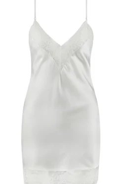 Silk Nightwear | Nighties, Babydolls & Chemises>Aubade Midnight Whisper Silk Nightie Opale