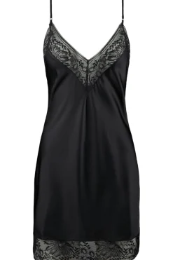 Silk Nightwear | Nighties, Babydolls & Chemises>Aubade Midnight Whisper Silk Nightie Black
