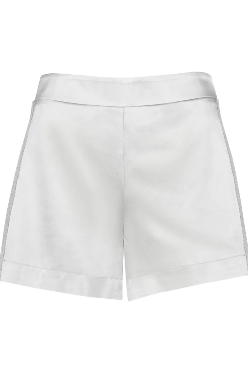 Silk Nightwear | Pyjama Pants & Shorts>Aubade Midnight Whisper Silk Shorts in Cosmos Silver