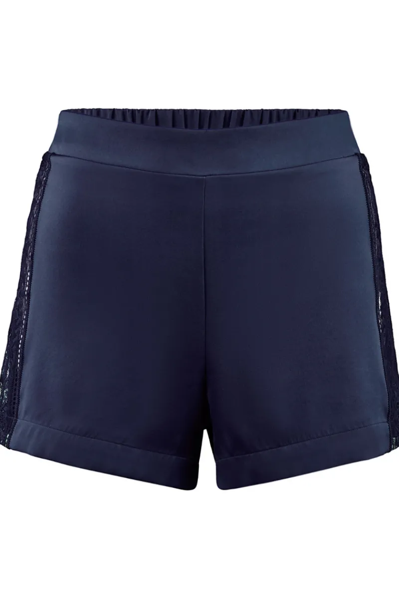 Silk Nightwear | Pyjama Pants & Shorts>Aubade Midnight Whisper Silk Shorts Evening Blue