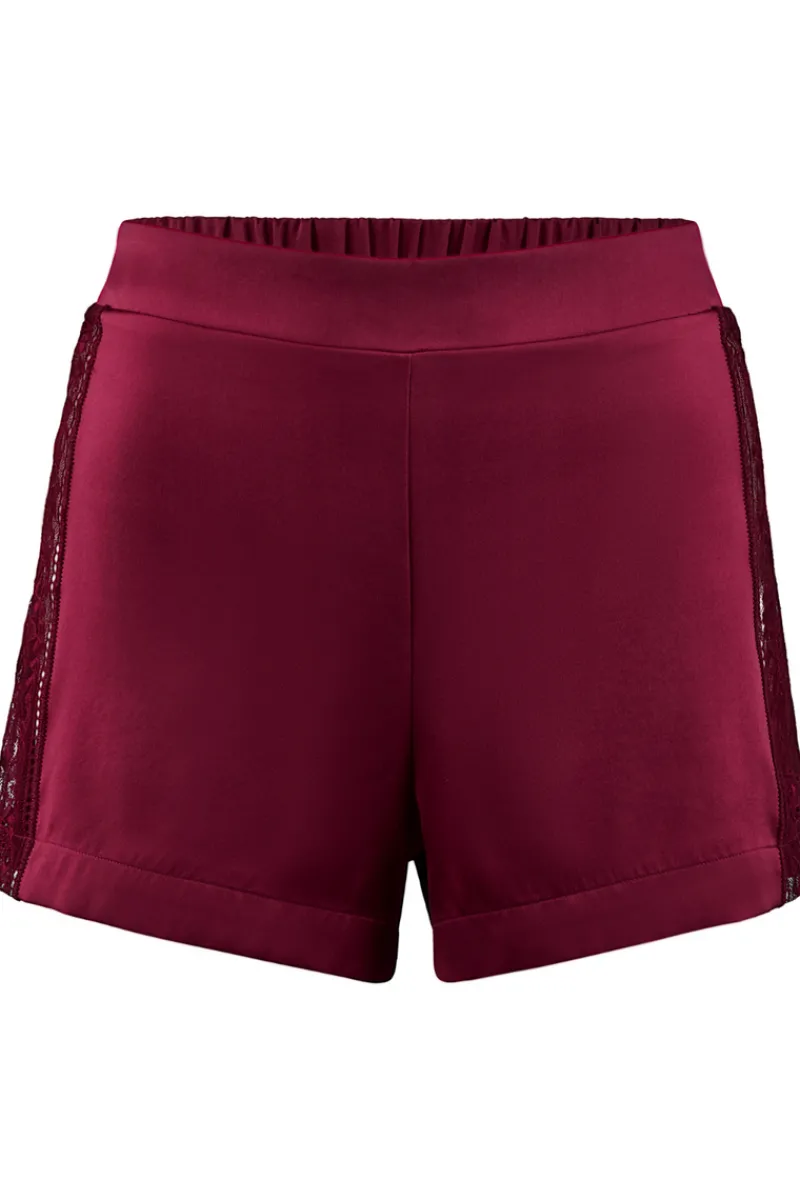 Silk Nightwear | Pyjama Pants & Shorts>Aubade Midnight Whisper Silk Shorts Crimson Red