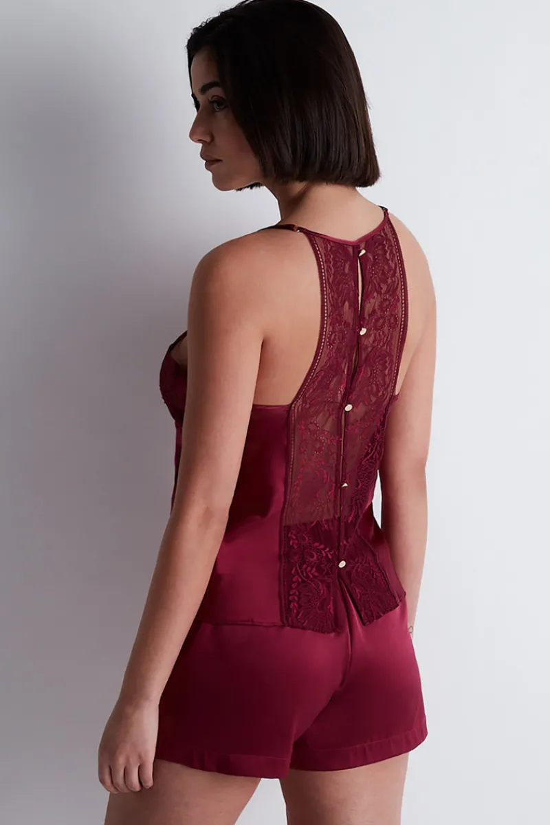 Silk Nightwear | Pyjama Pants & Shorts>Aubade Midnight Whisper Silk Shorts Crimson Red