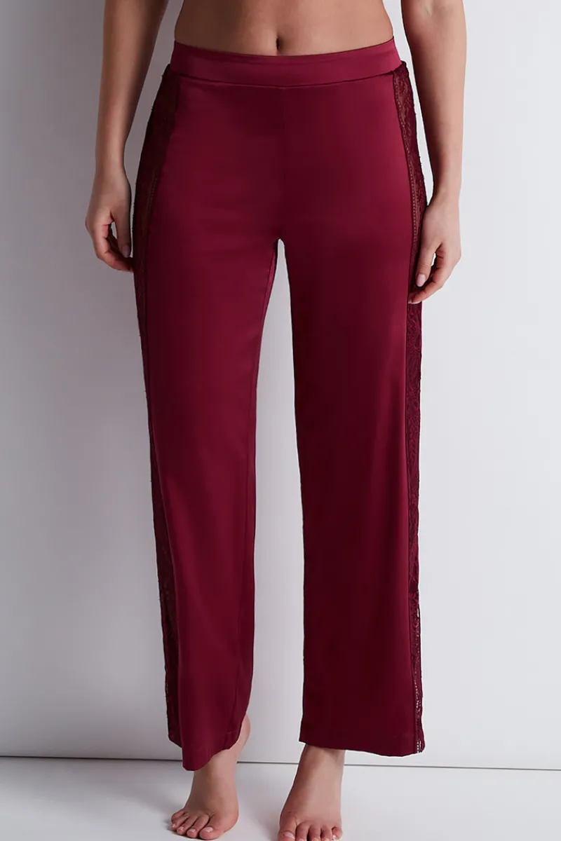 Silk Nightwear | Pyjama Pants & Shorts>Aubade Midnight Whisper Silk Trousers Crimson Red