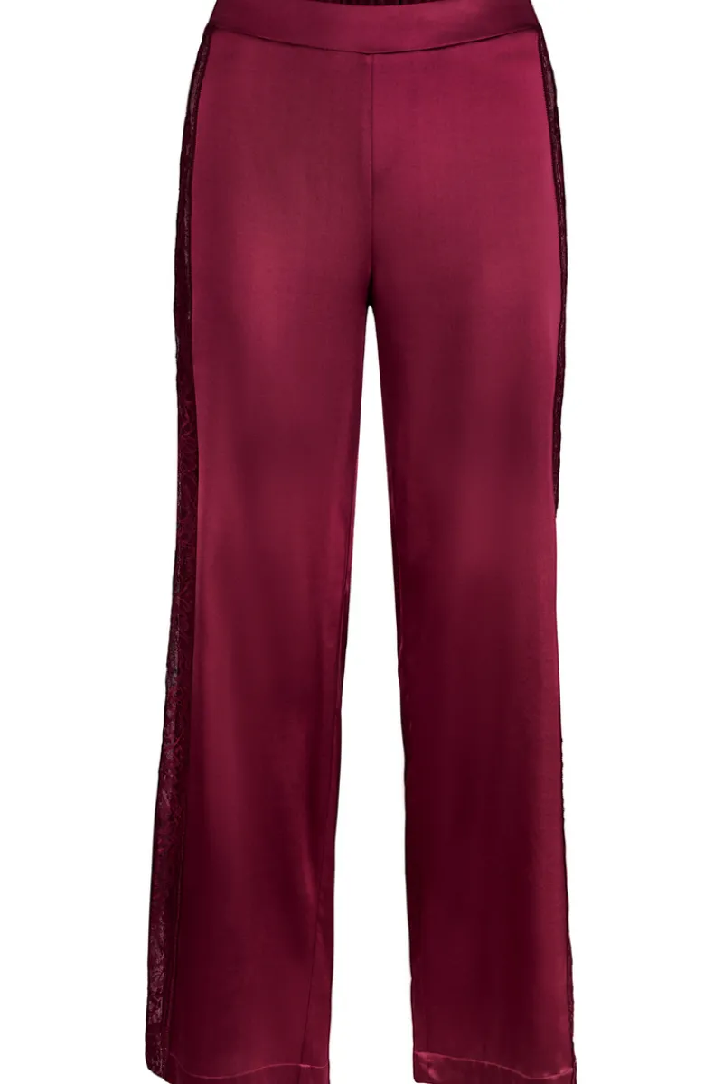 Silk Nightwear | Pyjama Pants & Shorts>Aubade Midnight Whisper Silk Trousers Crimson Red
