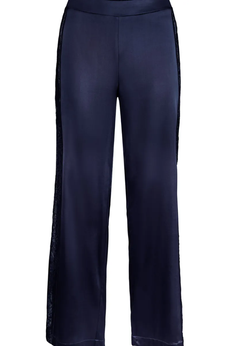 Silk Nightwear | Pyjama Pants & Shorts>Aubade Midnight Whisper Silk Trousers Evening Blue