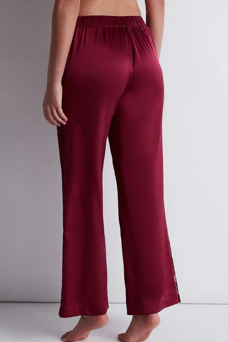 Silk Nightwear | Pyjama Pants & Shorts>Aubade Midnight Whisper Silk Trousers Crimson Red