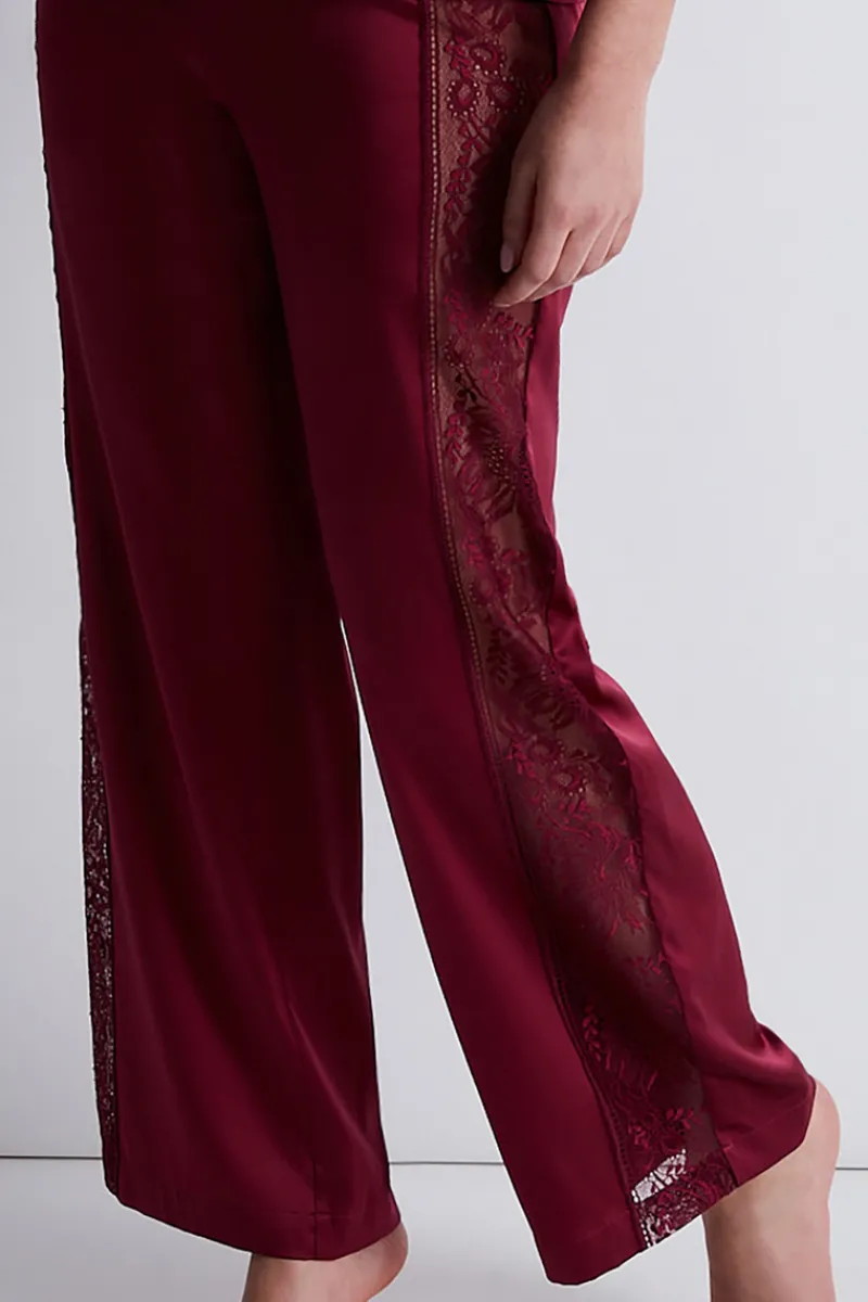 Silk Nightwear | Pyjama Pants & Shorts>Aubade Midnight Whisper Silk Trousers Crimson Red