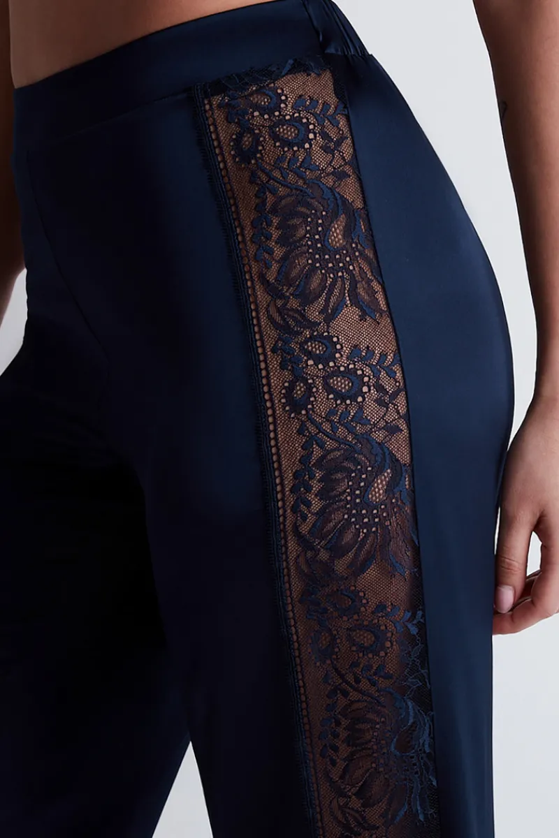 Silk Nightwear | Pyjama Pants & Shorts>Aubade Midnight Whisper Silk Trousers Evening Blue