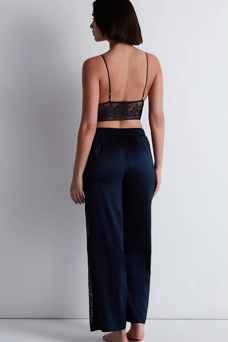 Silk Nightwear | Pyjama Pants & Shorts>Aubade Midnight Whisper Silk Trousers Evening Blue