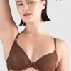 £30 And Under | Balconette Bras & Demi Bras>Nudea Monogram Mesh Demi Bra Espresso