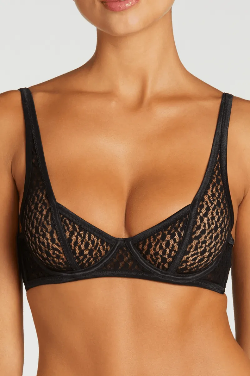 Plunge Bras | Underwired Bras>Coco de Mer Muse - Lana Underwired Plunge Bra Black