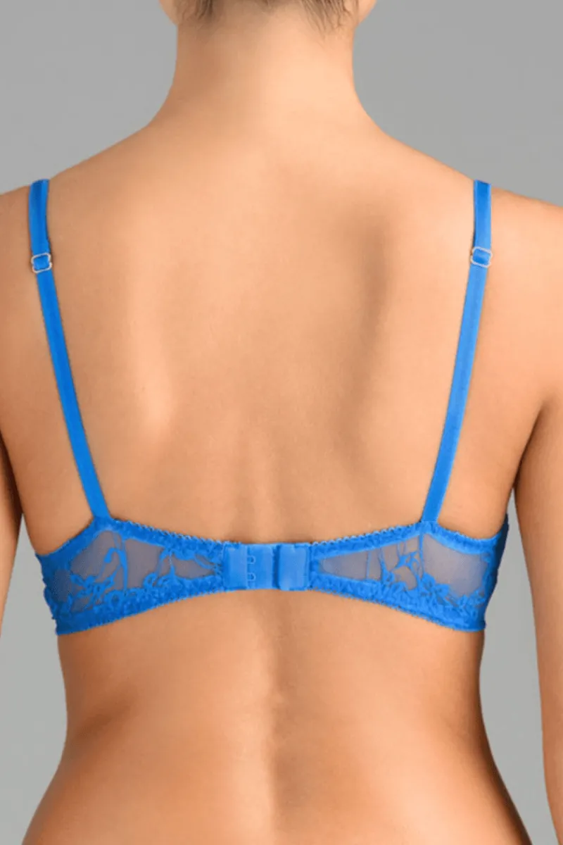 £30 And Under | Triangle Bras>Coco de Mer Muse - Mae High Apex Plunge Bra, Size UK 32D MaeBlue