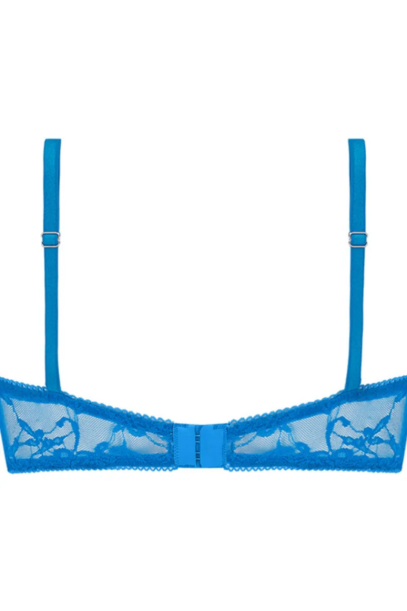 £30 And Under | Triangle Bras>Coco de Mer Muse - Mae High Apex Plunge Bra, Size UK 32D MaeBlue