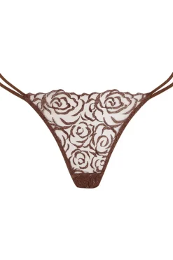 £30 And Under | Thongs & G-strings>Coco de Mer Muse - Rosalia Thong Cocoa