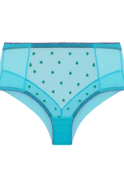 Mother's Day | Sheer Lingerie>Dora Larsen Nelle Heart Embroidery High Waist Knicker NelleBrightBlue