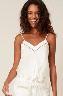 Silk Nightwear | Pyjama Tops>Simone Pérèle Nocturne Silk Camisole Natural