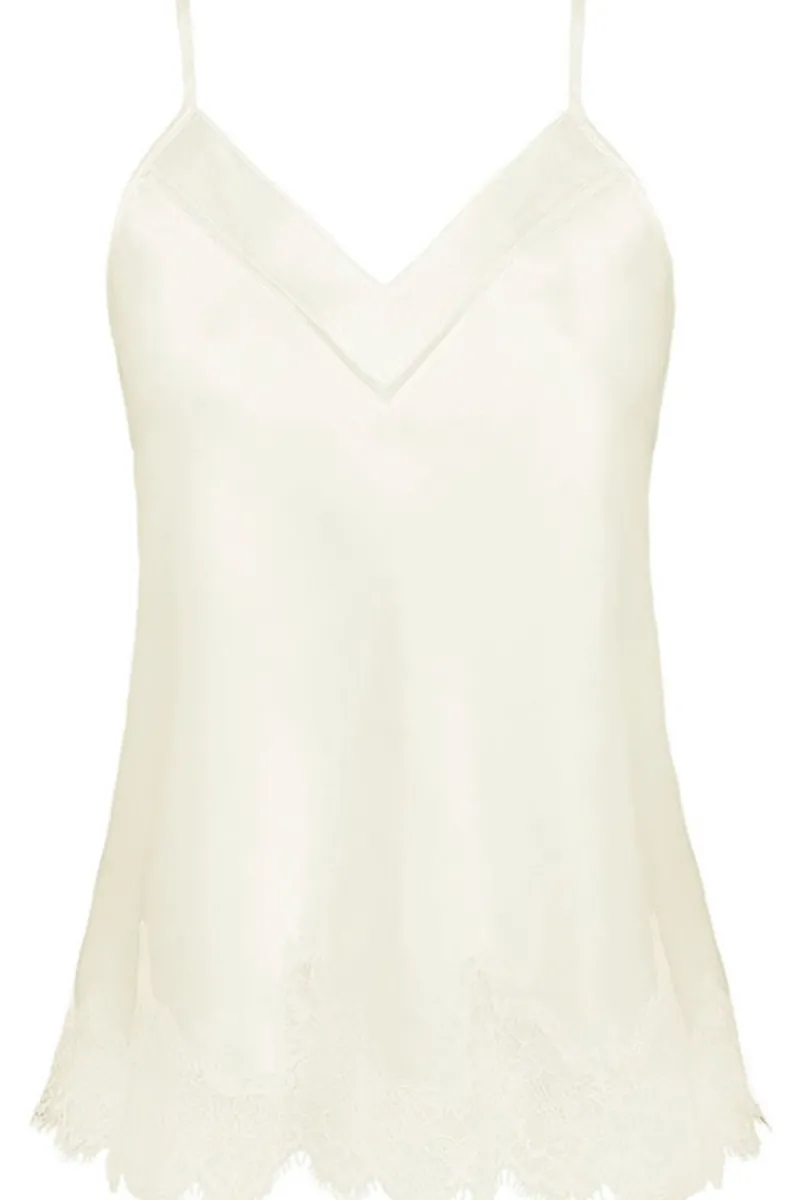 Silk Nightwear | Pyjama Tops>Simone Pérèle Nocturne Silk Camisole Natural