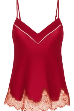 Silk Nightwear | Pyjama Tops>Simone Pérèle Nocturne Silk Camisole Red