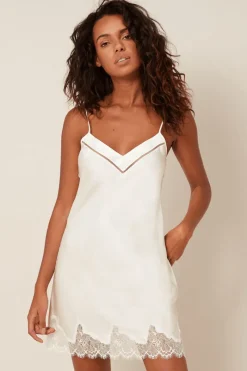 Silk Nightwear | Nighties, Babydolls & Chemises>Simone Pérèle Nocturne Silk Nightdress Natural