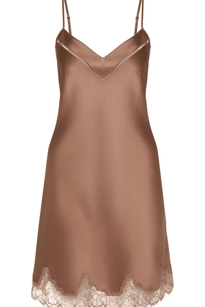 Silk Nightwear | Nighties, Babydolls & Chemises>Simone Pérèle Nocturne Silk Nightdress Macchiato