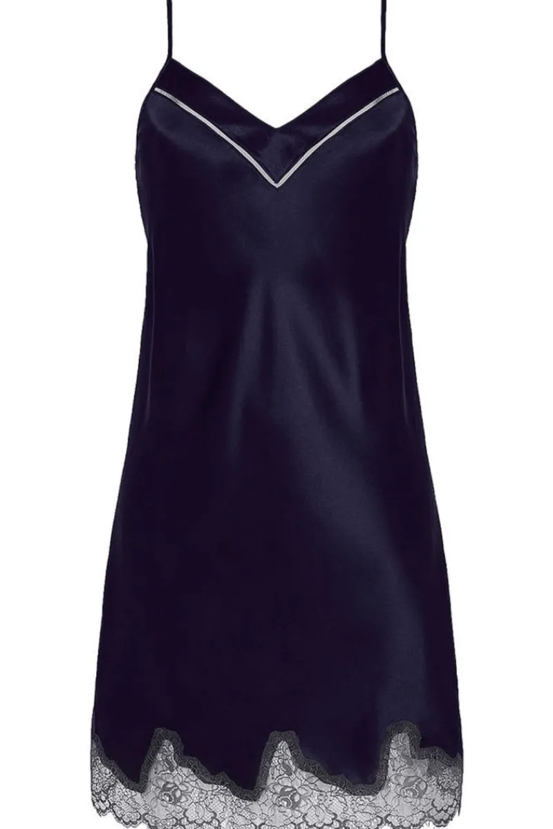 Silk Nightwear | Nighties, Babydolls & Chemises>Simone Pérèle Nocturne Silk Nightdress Midnight, Size 1 (UK 8-10)