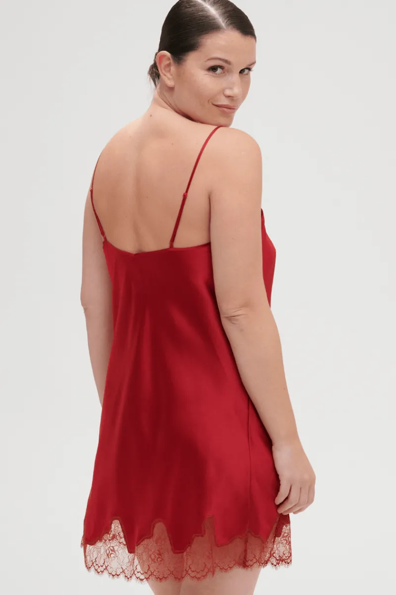 Silk Nightwear | Nighties, Babydolls & Chemises>Simone Pérèle Nocturne Silk Nightdress Red